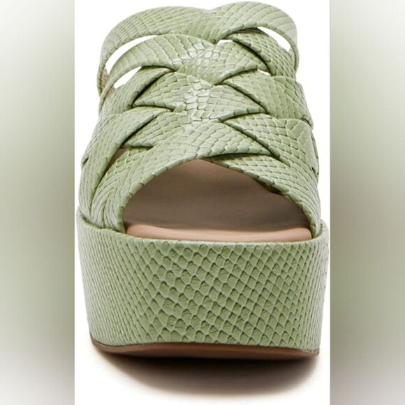 WEDGE Sandal by KATY PERRY The BUSY BEE CRISS/CROSS SLIDE 8M/38 BISCOTTI/TAN 🎄 - Picture 12 of 13